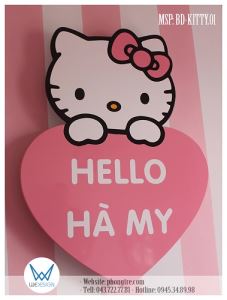 Backdrop Hello Kitty trang trí tường phòng ngủ bé gái