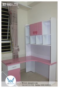 Bàn học góc 1mx1m2 trang trí trái tim