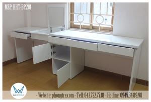 Bàn học đôi kết hợp bàn trang điểm dành cho Teens