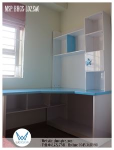 Bàn học góc trang trí ngôi sao xanh BHGS-L02.SAO