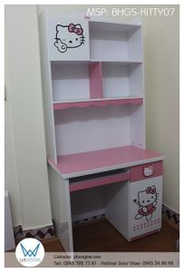 Bàn học liền giá sách Hello Funny Kitty BHGS-KITTY07