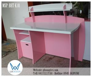Bàn học thẳng có kệ đồ và tủ hộc di động