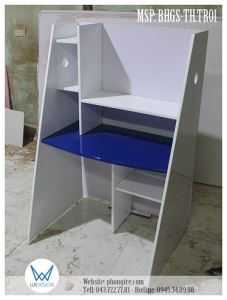 Bàn học sinh tiểu học hồi hình thang có lỗ tròn