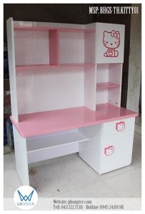Bàn học Hello Kitty BHGS-TH.KITTY01 màu trắng - hồng
