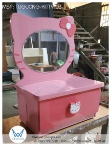 Bàn trang điểm ngồi bệt Hello Kitty màu hồng