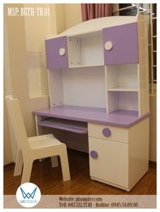 Bộ bàn ghế bé gái tiểu học tay nắm tròn BGTH-TR.01