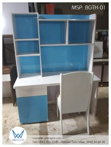 Bộ bàn ghế tiểu học có giá sách BGTH-01