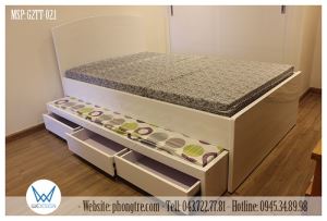 Giường 2 tầng thấp G2TT-02.1 kích thước 1m2 màu trắng