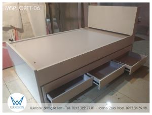 Giường 2 tầng thấp 1m2x2m G2TT-06 màu trắng