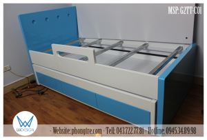 Giường tầng thấp có thanh chắn an toàn khi trẻ ngủ
