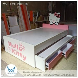 Giường Hello Kitty 2 tầng thấp G2TT-KITTY.02