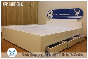Giường 3 ngăn kéo chủ đề bóng đá I Love Play Football