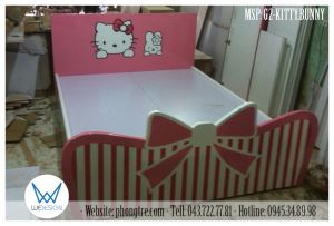 Giường ngủ bé gái Hello Kitty và Bunny Rabit dễ thương