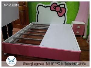 Giường ngủ Hello Kitty đeo nơ dễ thương