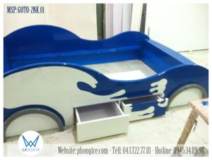 Giường ô tô thể thao màu xanh dương cá tính