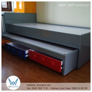 Giường tầng thấp phong cách Lego G2TT-LEGO.01