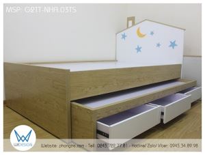 Giường tầng thấp ngôi nhà trăng sao G2TT-NHA.03TS 