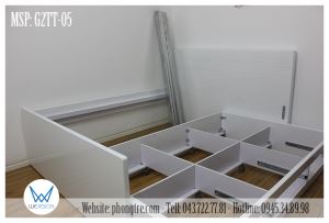 Giường tầng ngăn kéo 05 có giường tầng trên rộng 1m6