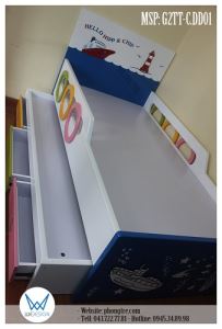 Giường tầng thấp có thành chắn trang trí đại dương xanh