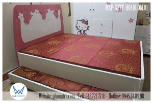 Giường tầng thấp trang trí hoa và bướm xinh