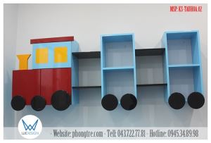 Kệ sách trẻ em tạo hình đoàn tàu hỏa sắc màu