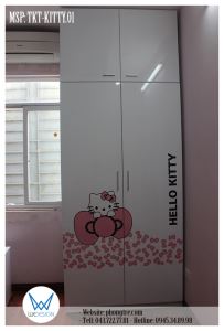 Tủ áo kịch trần Mèo Kitty ôm nơ