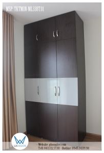 Tủ áo kịch trần 1m22x2m55 vân gỗ Melamin ML 338 T