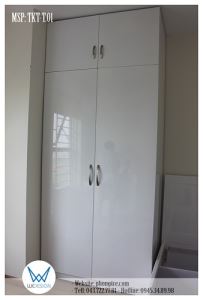 Tủ áo kịch trần màu trắng rộng 1m TKT-T.01