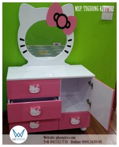 Tủ gương Hello Kitty đeo nơ hồng dễ thương