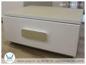 Tủ táp 1 ngăn kéo vân gỗ sồi trắng phối gỗ sơn trắng