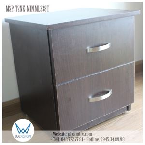 Tủ táp đầu giường có 2 ngăn kéo vân gỗ Melamin ML 338 T