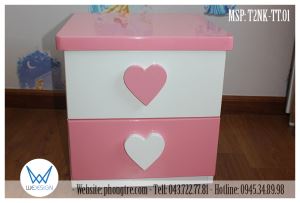 Tủ táp 2 ngăn kéo tay nắm trái tim