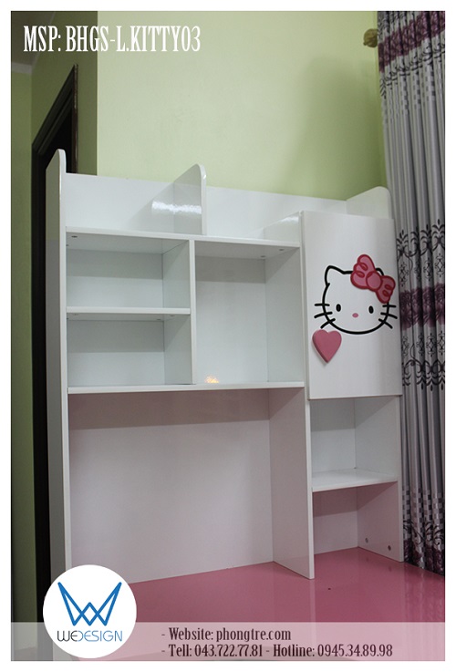 Chi tiết kệ sách của bàn học chữ L Hello Kitty MSP: BHGS-L.KITTY03