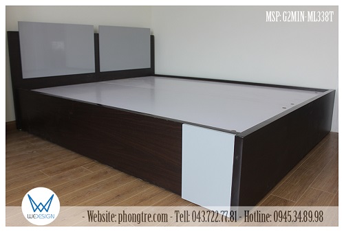 Giường ngủ dát phản 1m6x2m vân gỗ melamin ML 338 T