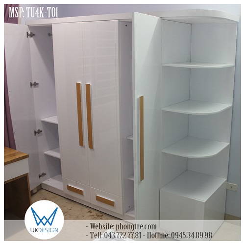Buồng tủ nhỏ để đồ gấp và treo quần áo ngắn