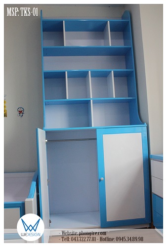 Khoang treo quần áo có 1 suốt bên trong 